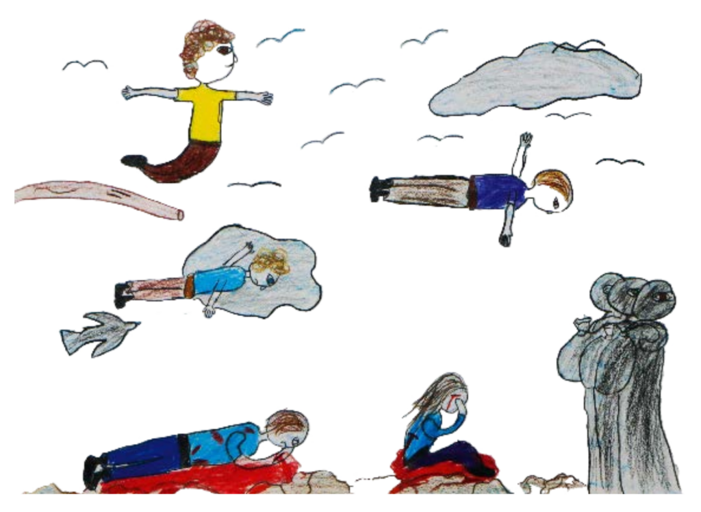 Ilustrado por Balqis Abu Madi, 13 anos.